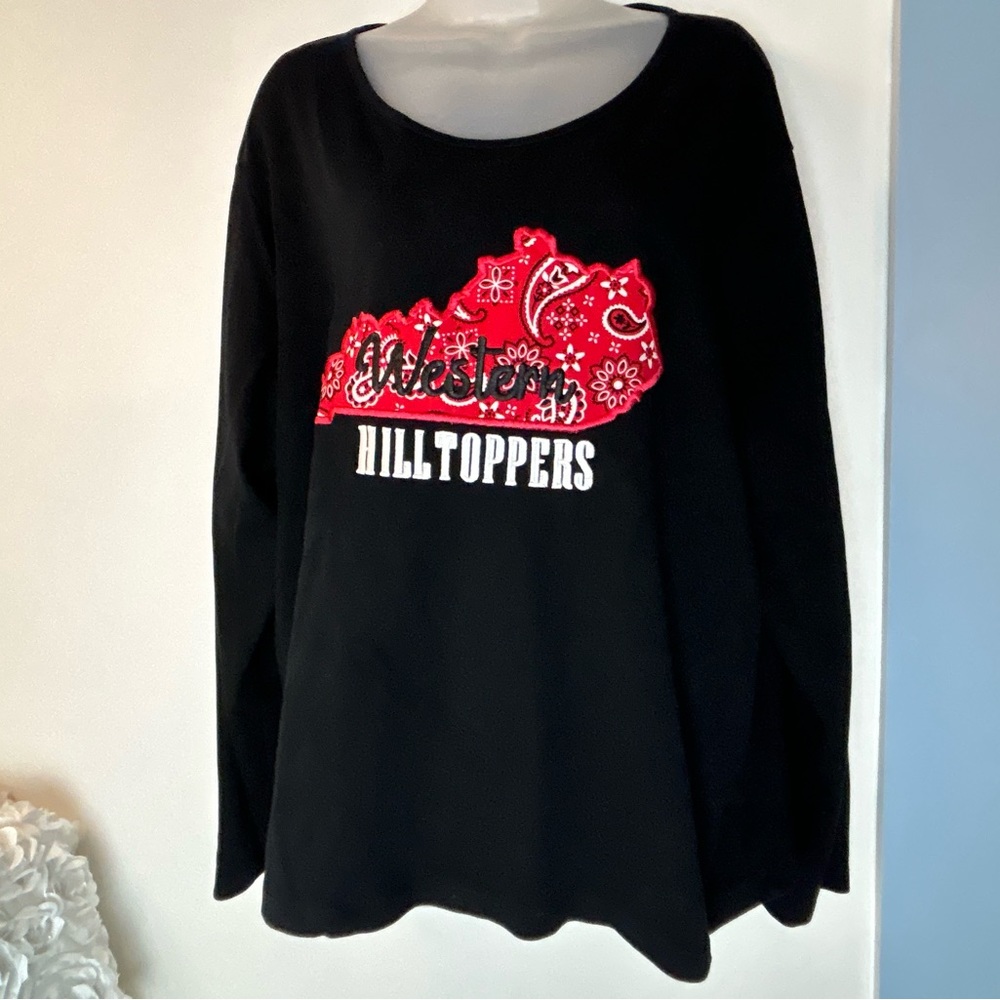 Croft &‎ Barrow Black T-Shirt Western Hilltoppers Women's 3X
